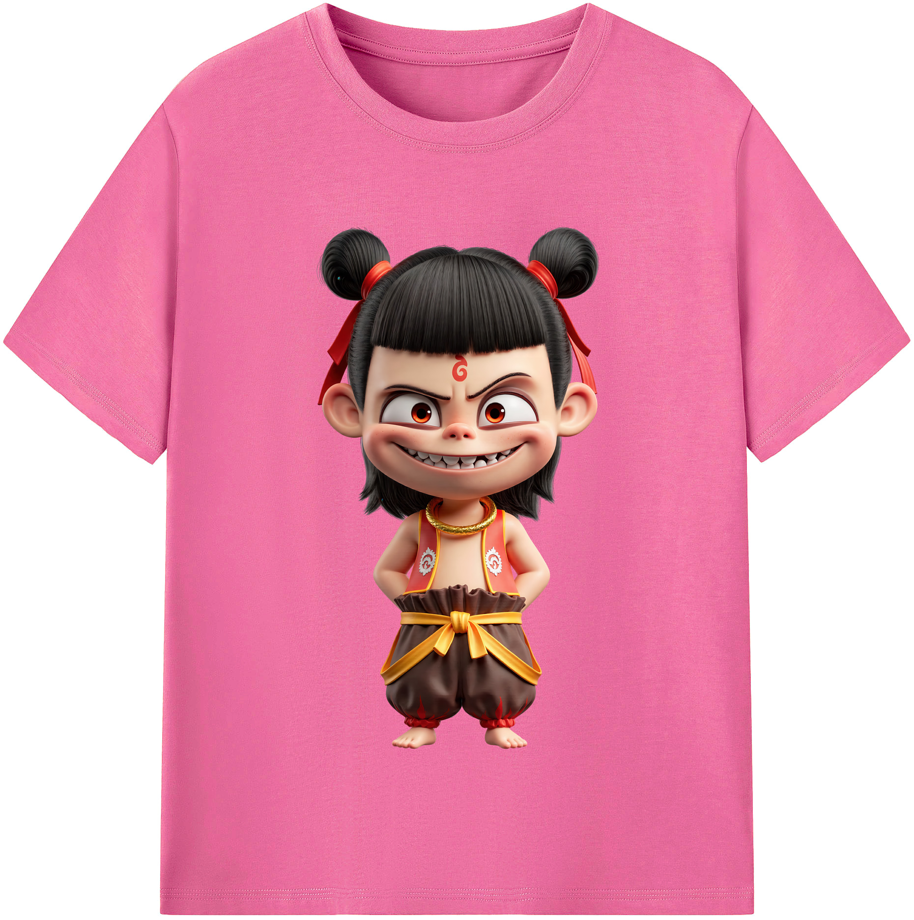 （画像用） Ne Zha 2 ナタ 魔童の大暴れ レディースカジュアルプリントTシャツ（綿100％）